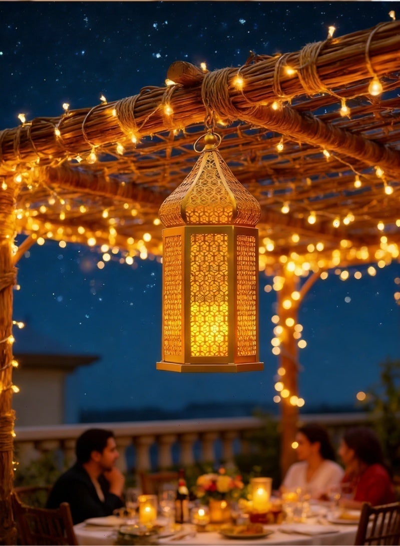 أضواء رمضان ، الصمام فانوس رمضان ، ماء ، مصباح فانوس البطارية ، ضوء معلق دافئ للزينة رمضان وعيد مبارك المنزل - Image 4